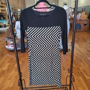 WHBM Tiered Dress Black and White Size XS